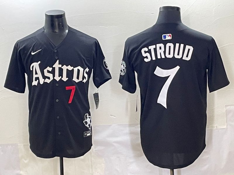 Men 2025 Houston Astros #7 Stroud Black Five generations Joint Name Nike MLB Jersey style 6->houston astros->MLB Jersey